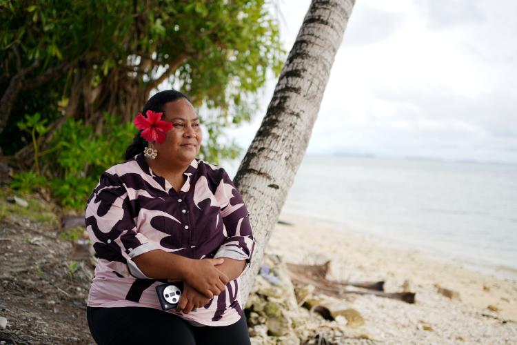 Inge pictured by the beach at her community. 